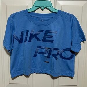 💙BRAND NEW WITH TAGS💙Nike Women’s Pro Crop Top Blue Short Sleeve Tee
